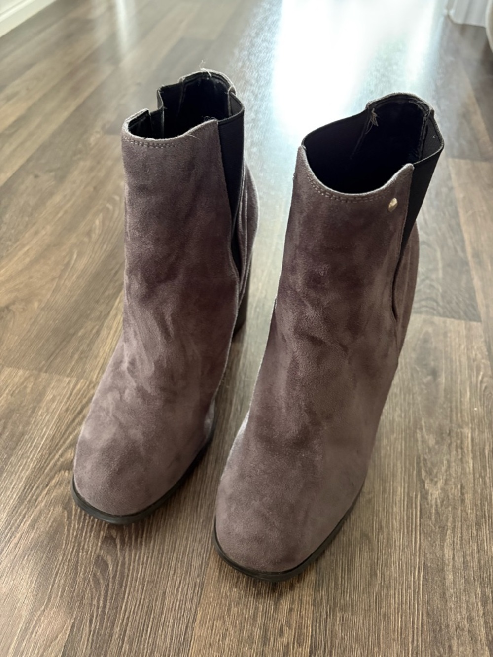 Steve Madden Gray Suede Ankle Heeled Boots